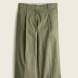 NWT wide-leg pleated chino pant in dark olive